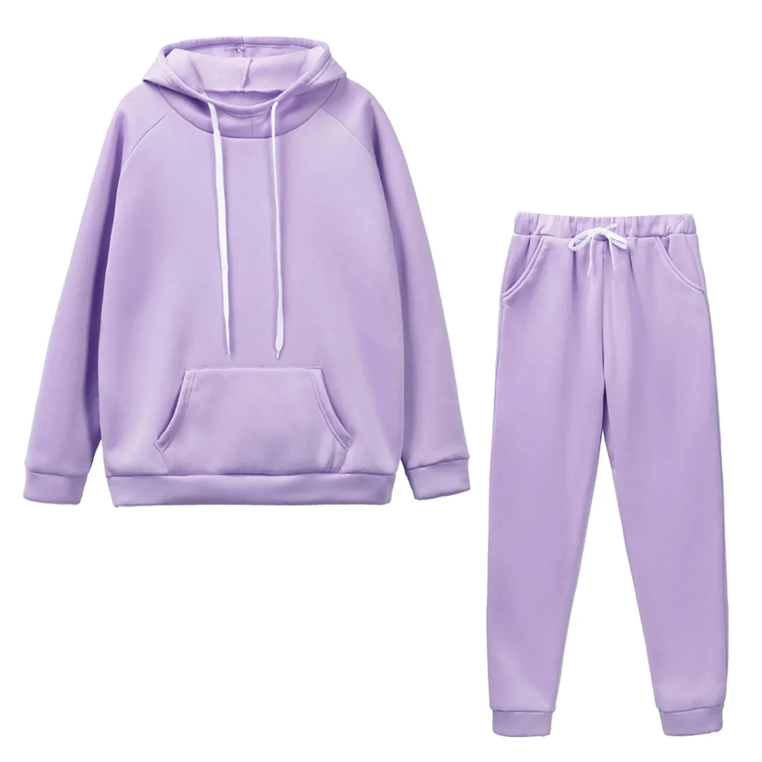 2023 wholesale Outfits Autumn Women's Fleece Tracksuit 2 Pieces Set Pullover Hoodies Pants Sport Suit Female Winter Warm Sweatshirt Long Sleeve Hooded Matching Joggers Sweatpants hoodie set