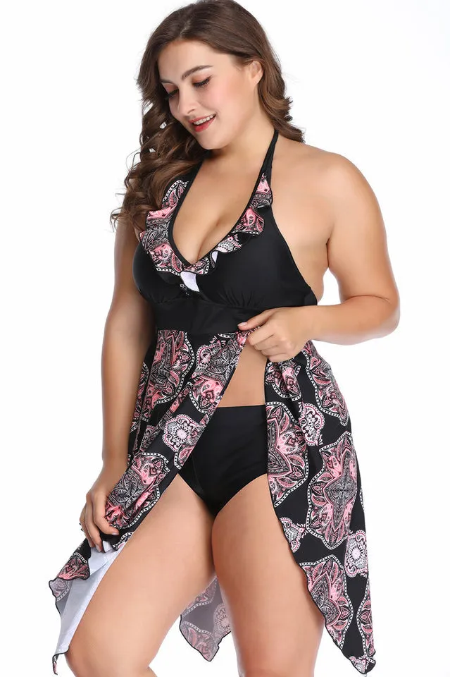 (2XL-6XL) Plus Size Tankini Swimsuit
