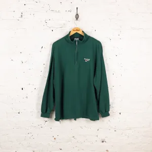 90s Reebok 1/4 Zip Sweatshirt - Green - L