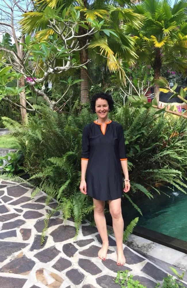 A-Line Rashie Dress black with popsicle orange