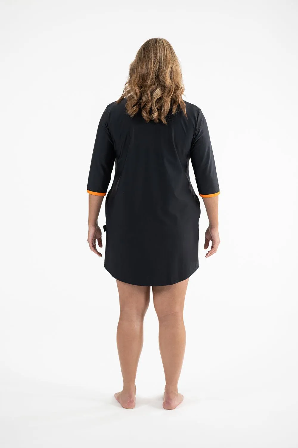 A-Line Rashie Dress black with popsicle orange
