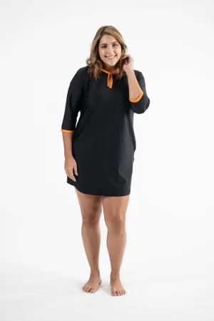 A-Line Rashie Dress black with popsicle orange