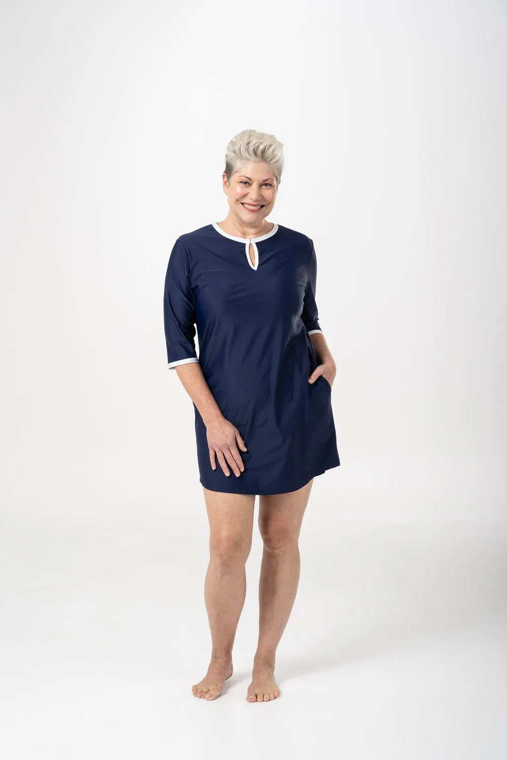 A-Line Rashie Dress nautical navy