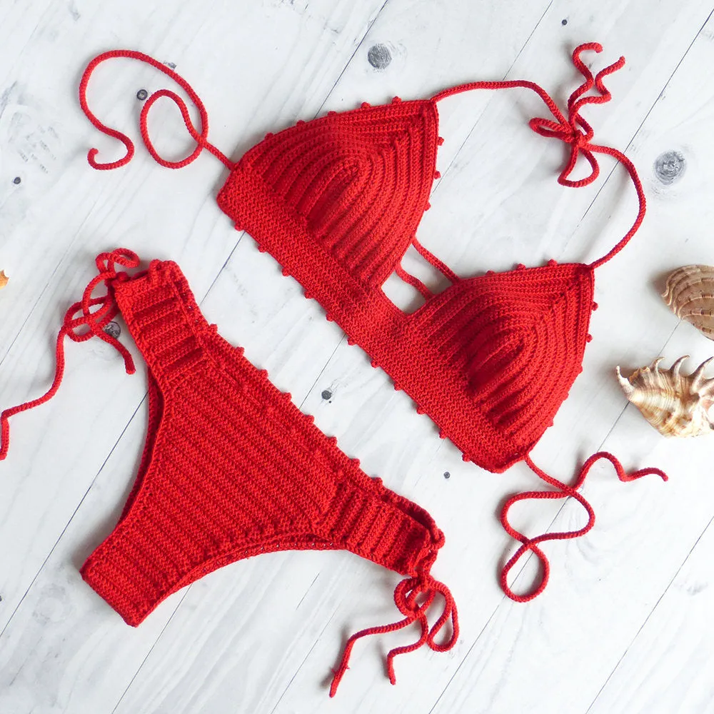 Acai Red Cheeky Bikini Set