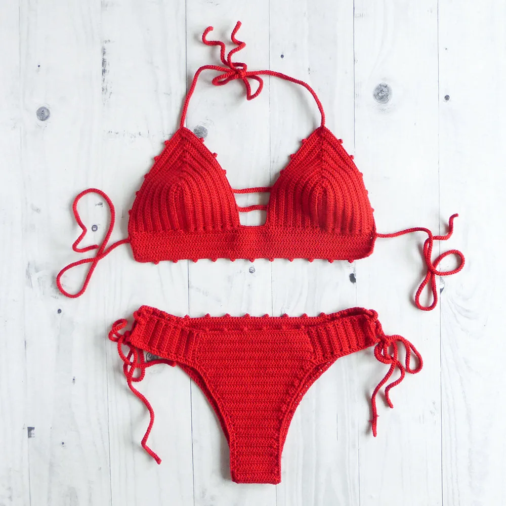 Acai Red Cheeky Bikini Set