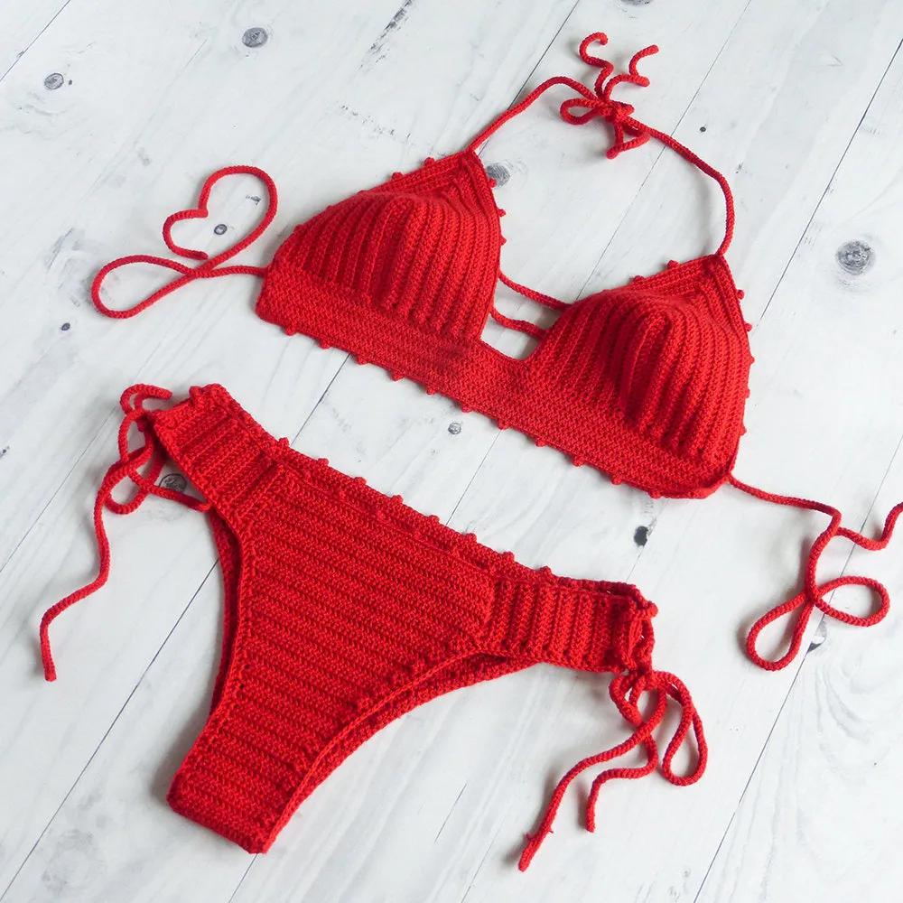 Acai Red Cheeky Bikini Set