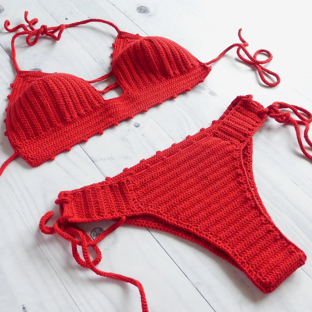 Acai Red Cheeky Bikini Set