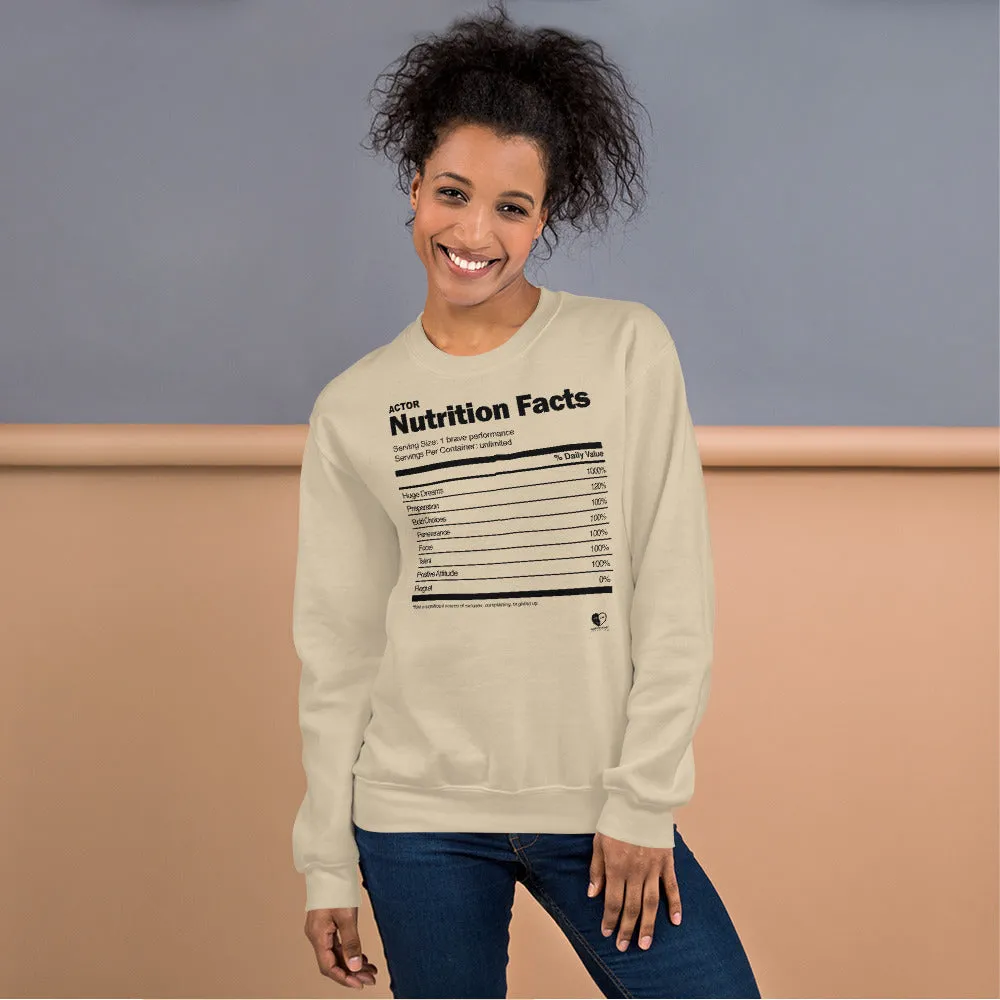 Actor Nutrition Facts - Printed Staple Unisex Crewneck Sweatshirt