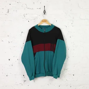 Adidas 90s Zip Up Sweatshirt - Black/Green - XL