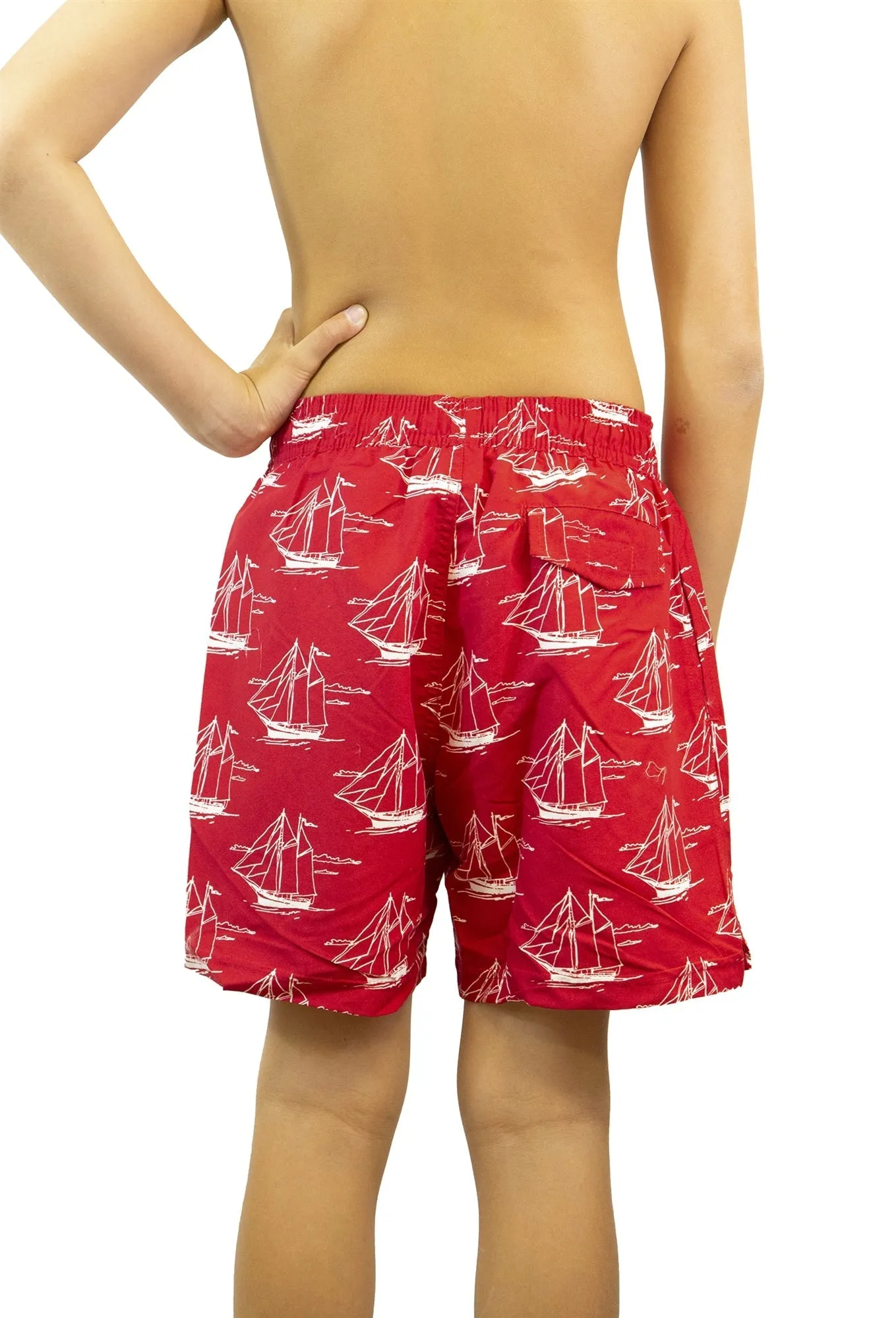 Adoretex Boy's Sailing Boat Printed Beach Board Shorts (MP019)