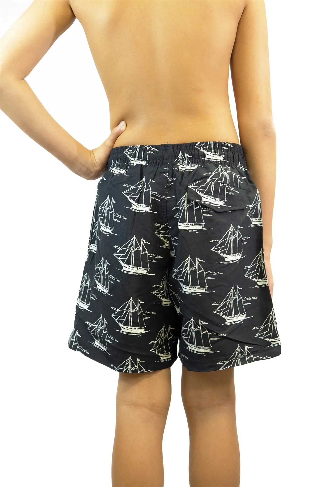Adoretex Boy's Sailing Boat Printed Beach Board Shorts (MP019)