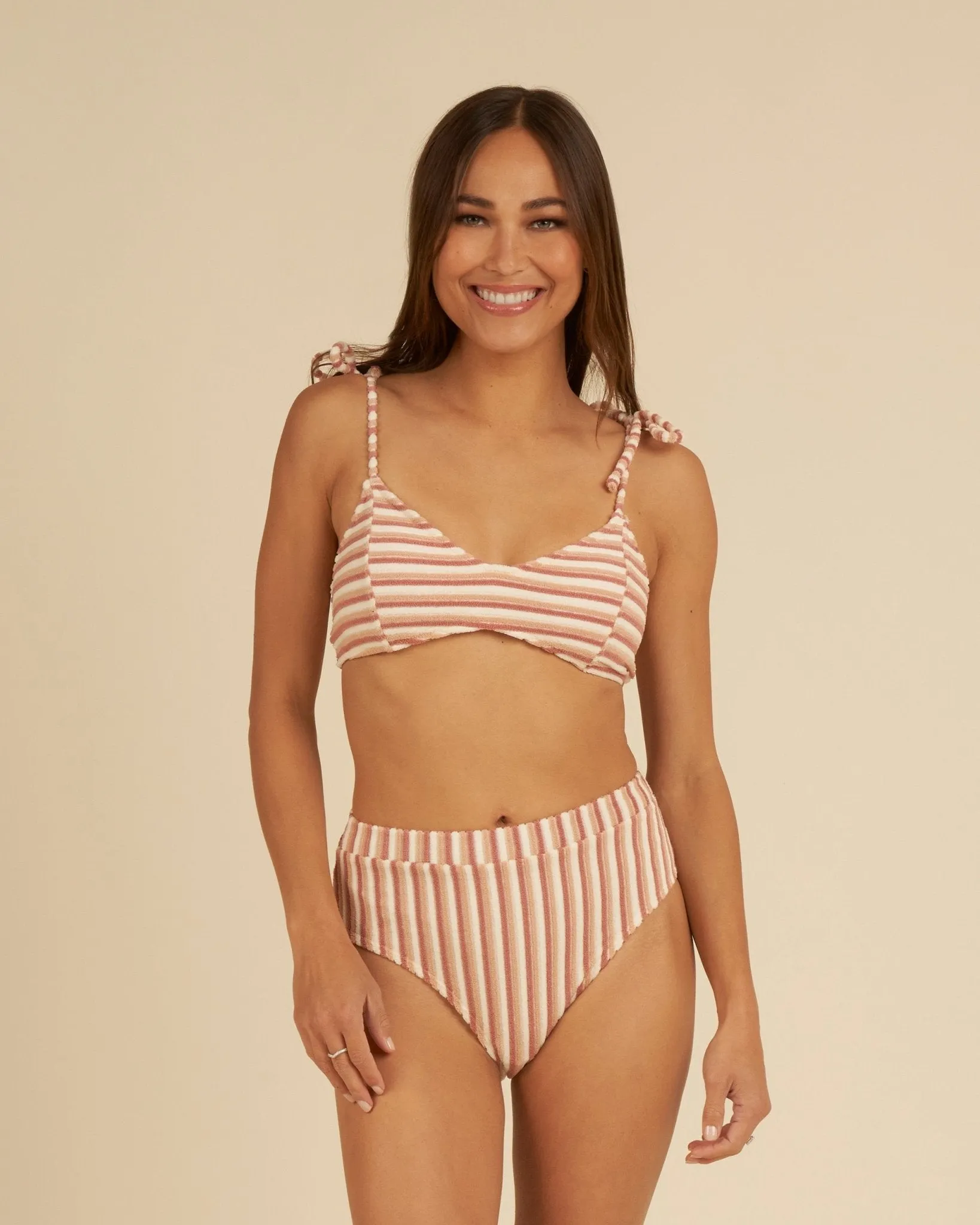 Alba Bikini Top | Pink Stripe