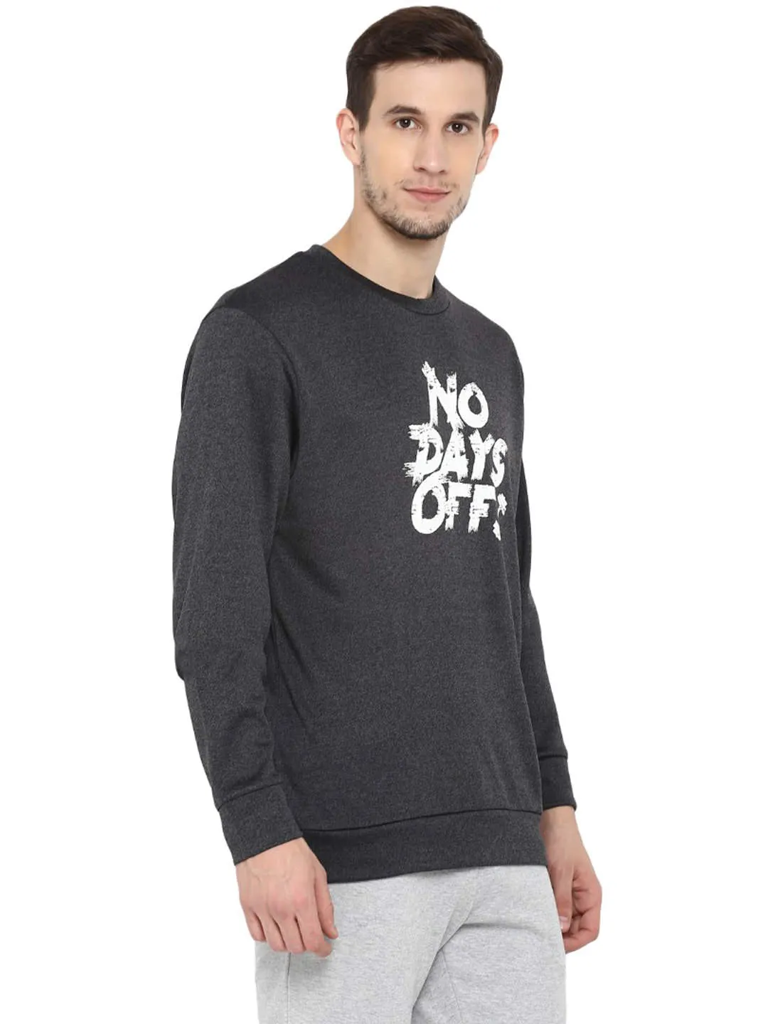 Alcis Men Printed Black Sweatshirts