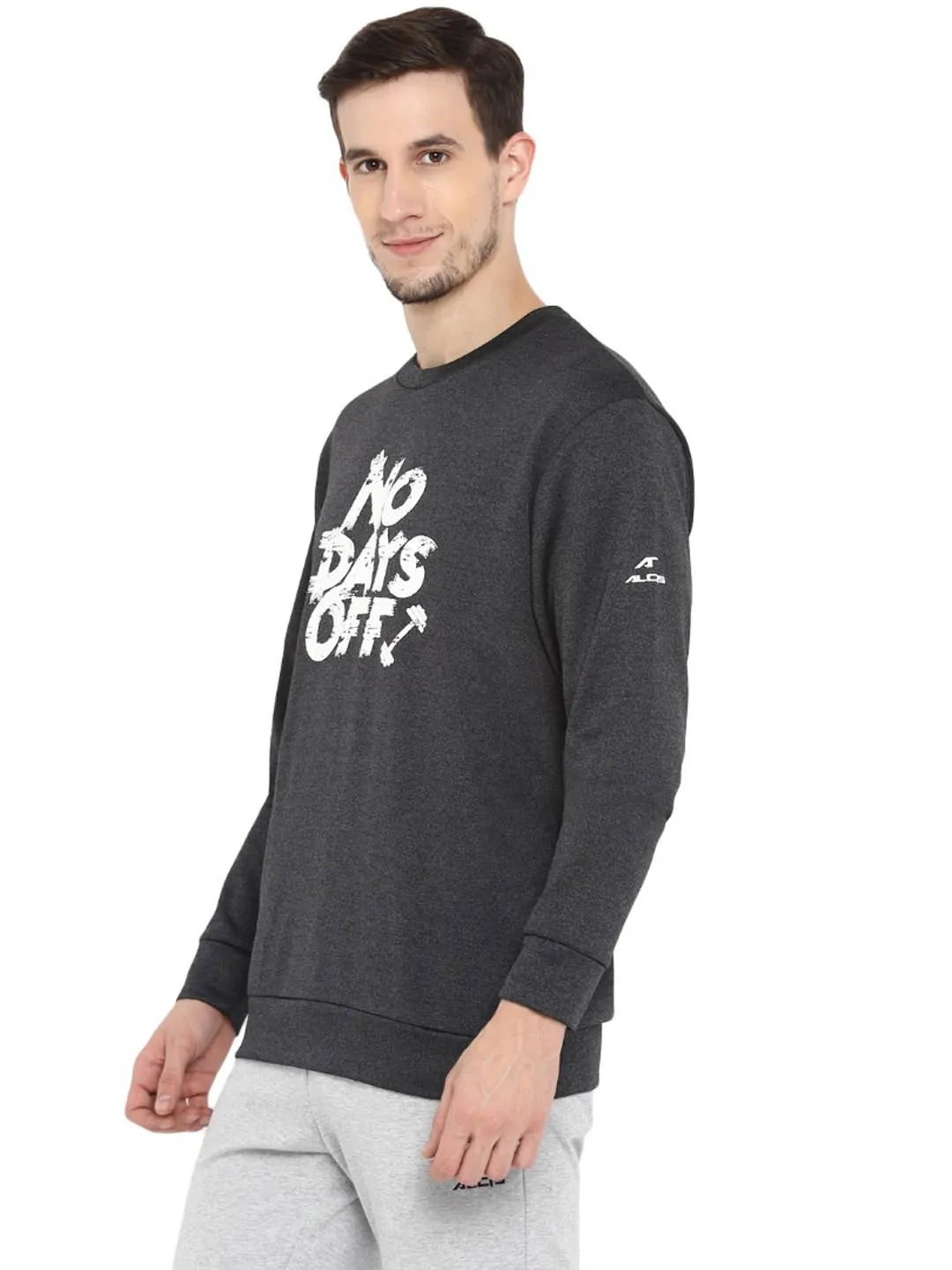 Alcis Men Printed Black Sweatshirts