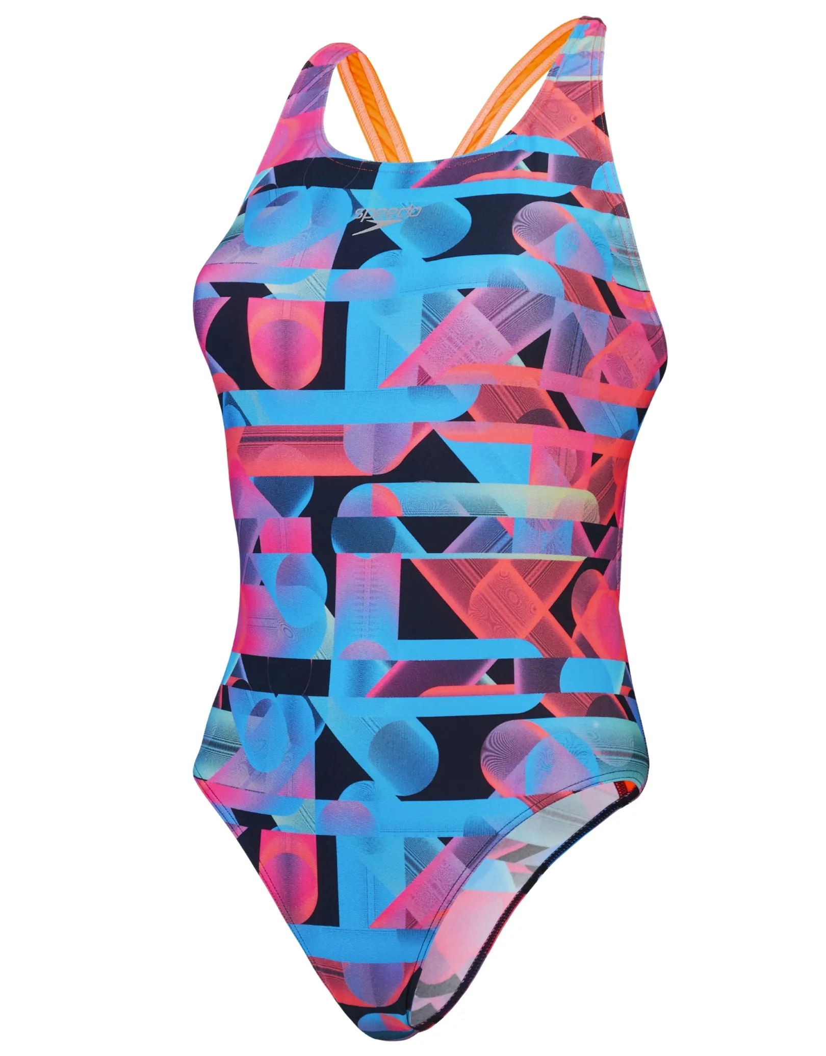 Allover Digital Powerback Swimsuit - Red/Blue