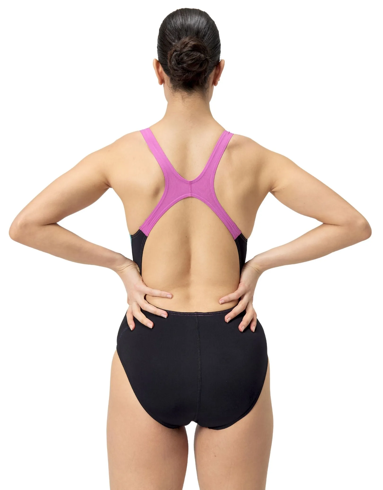 Allover Digital Recordbreaker Swimsuit - Black/Pink/Blue