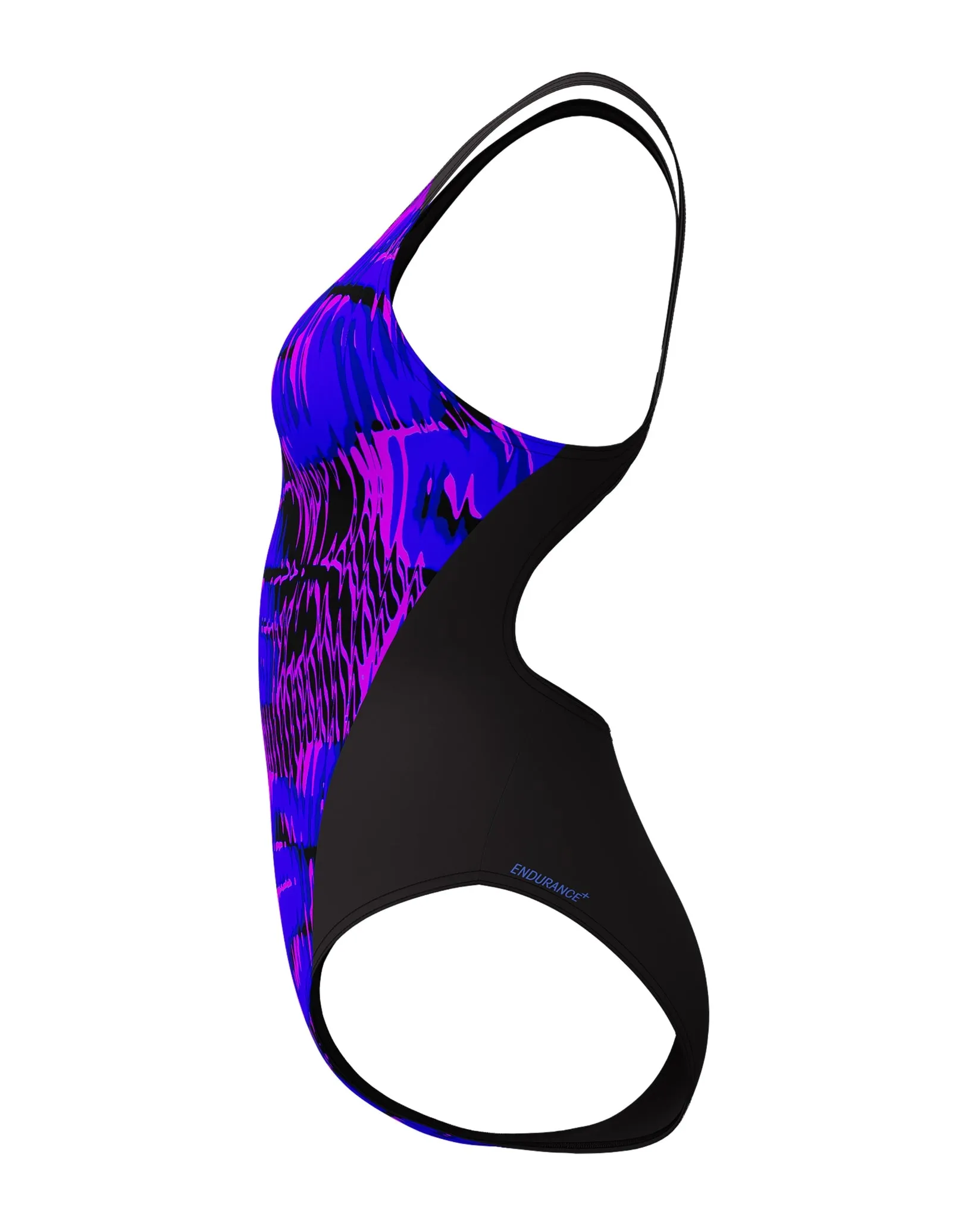 Allover Digital Recordbreaker Swimsuit - Blue/Black
