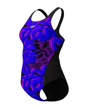 Allover Digital Recordbreaker Swimsuit - Blue/Black