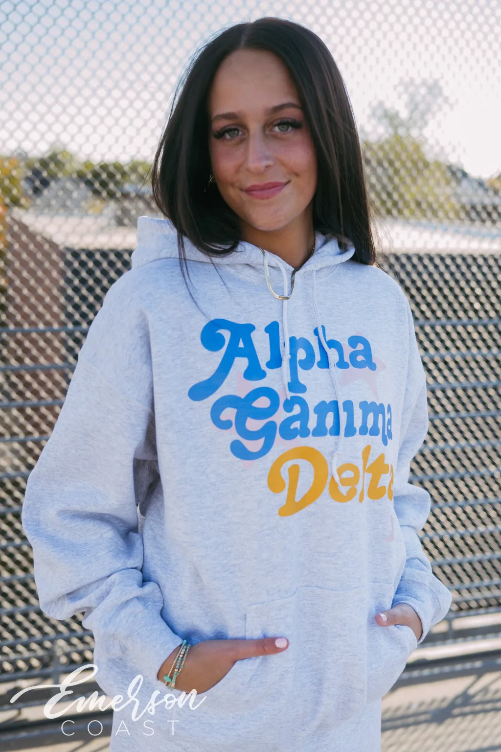 Alpha Gamma Delta Colorful Stars Hoodie and Jogger Set