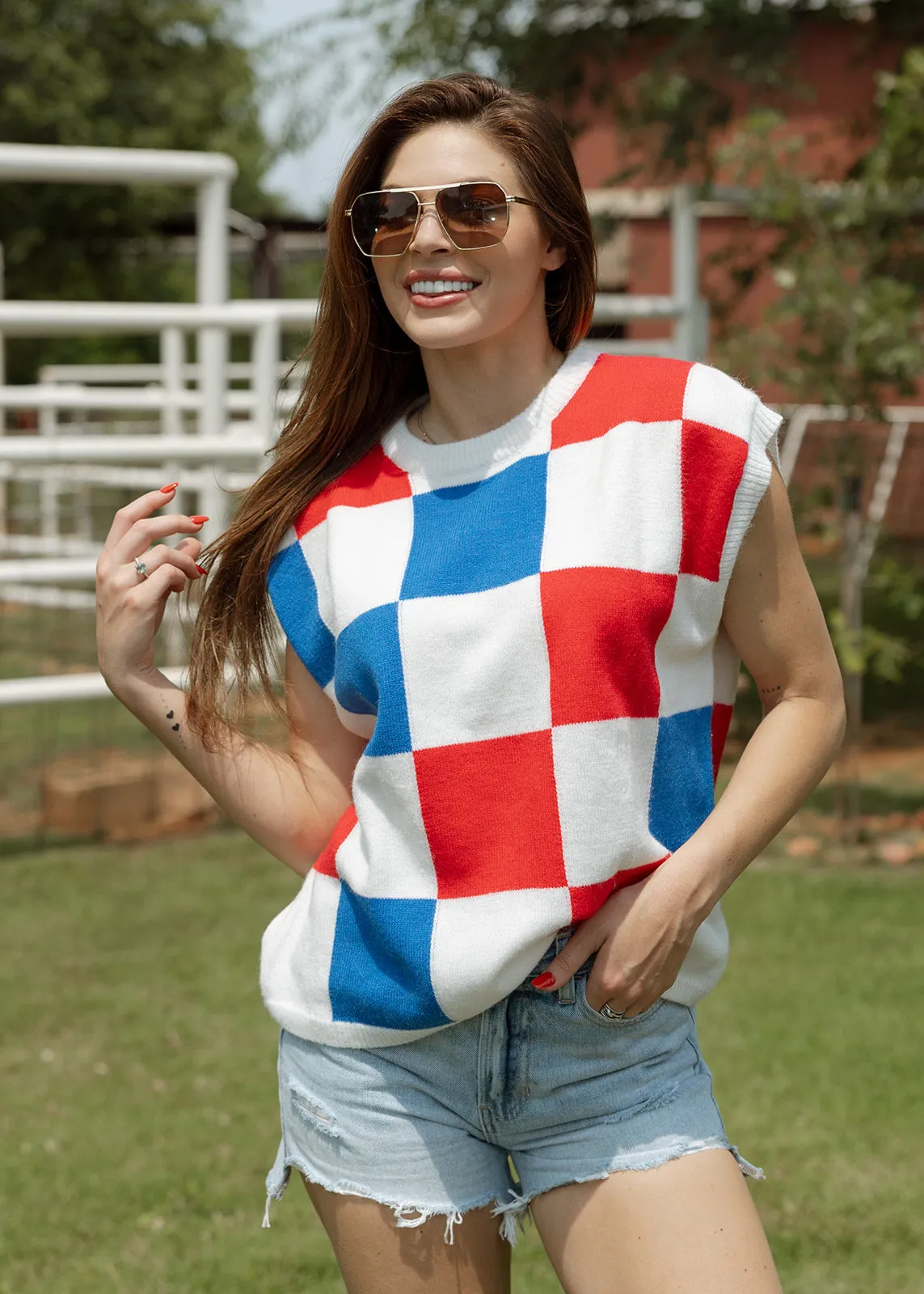 American Checkered Sweater Vest