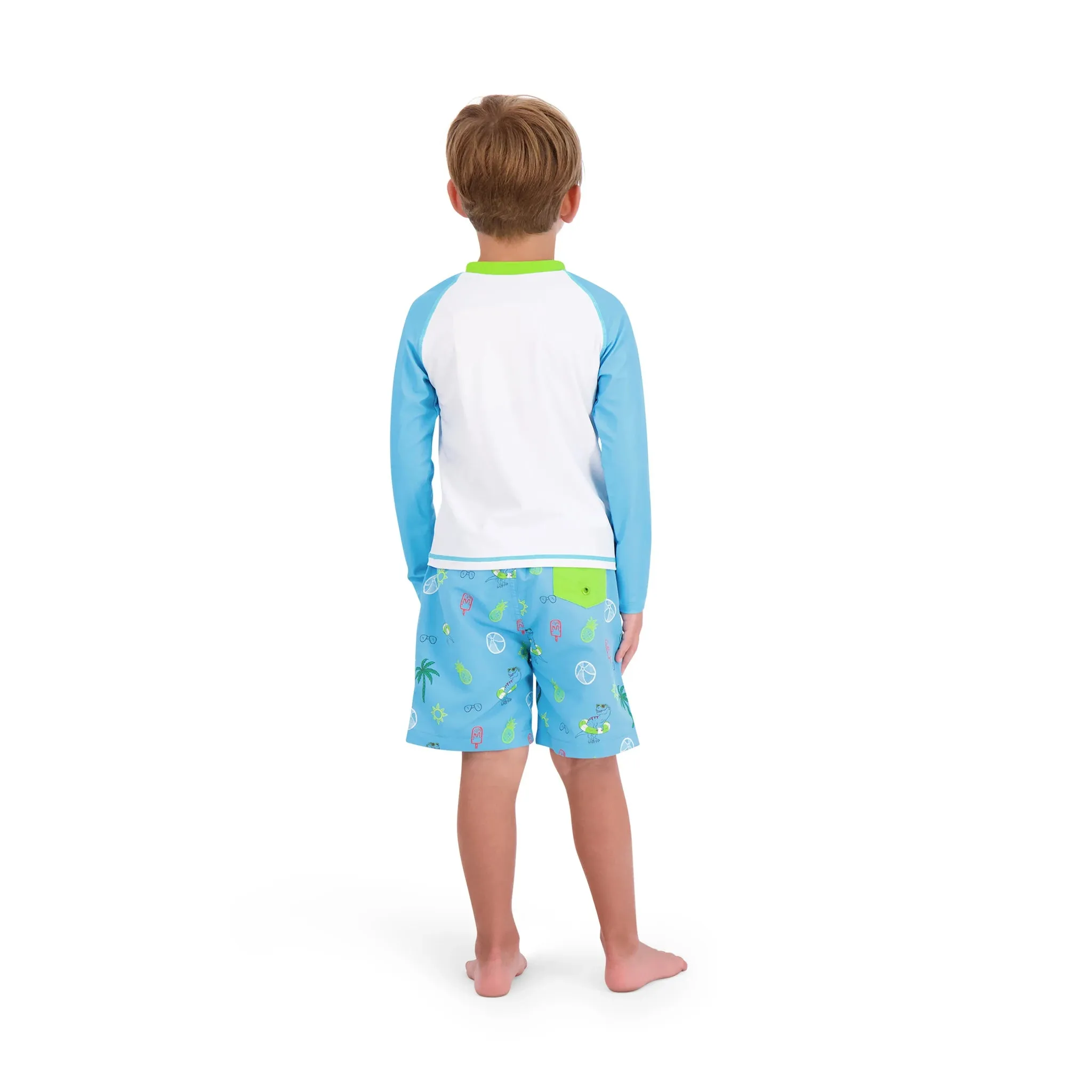 Andy & Evan Boys Dino 2pc Rashguard Set