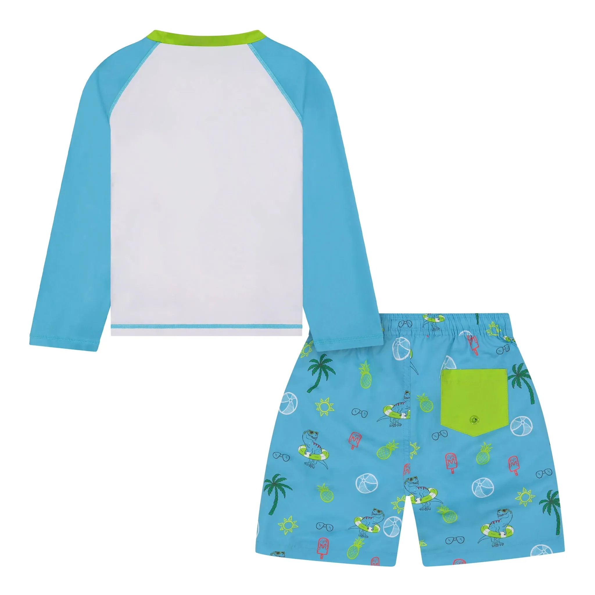 Andy & Evan Boys Dino 2pc Rashguard Set