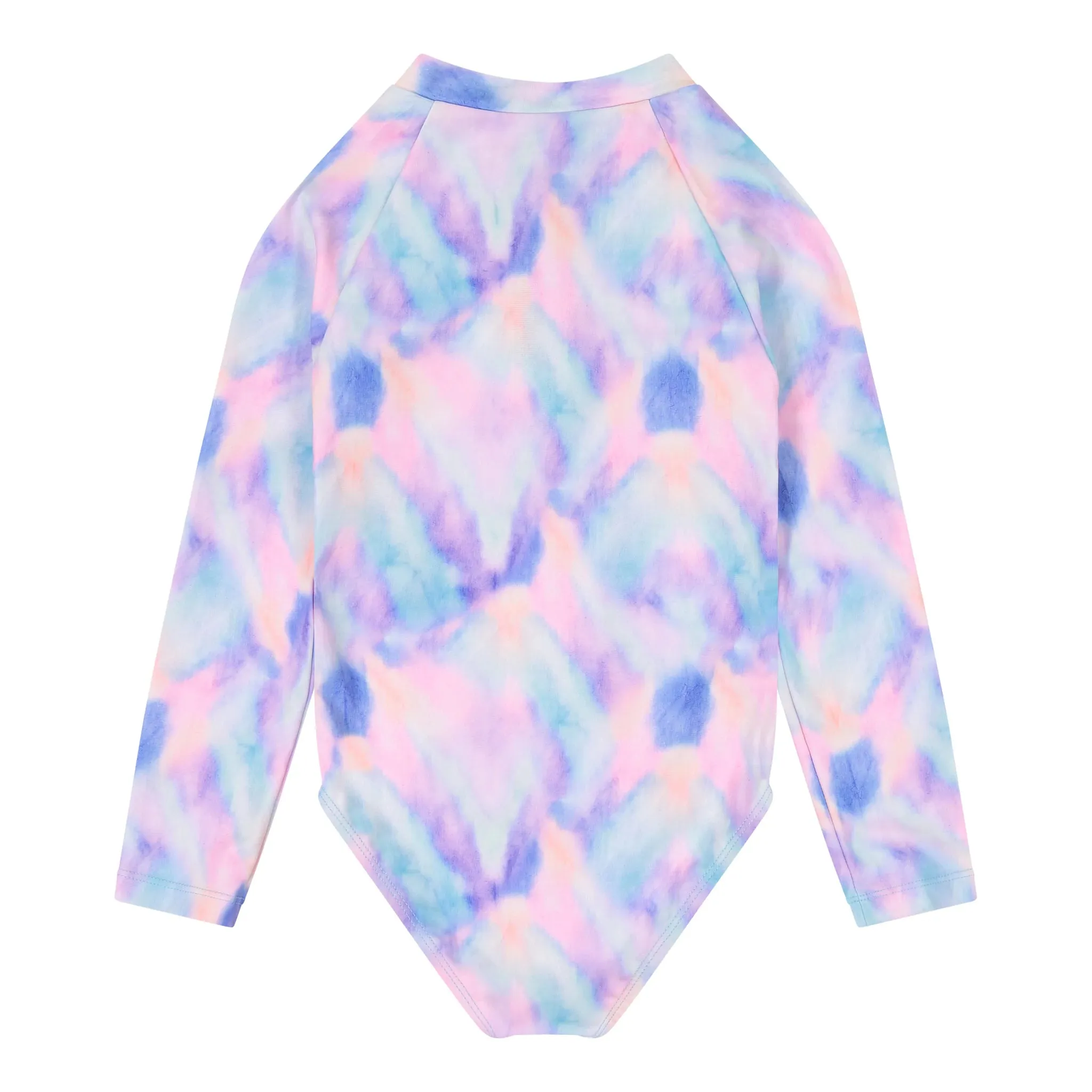 Andy & Evan Pastel Tie Dye Rashguard Swimsuit & Headband Set