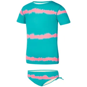 Barbados Girls Rash Shirt Set - Green Pink