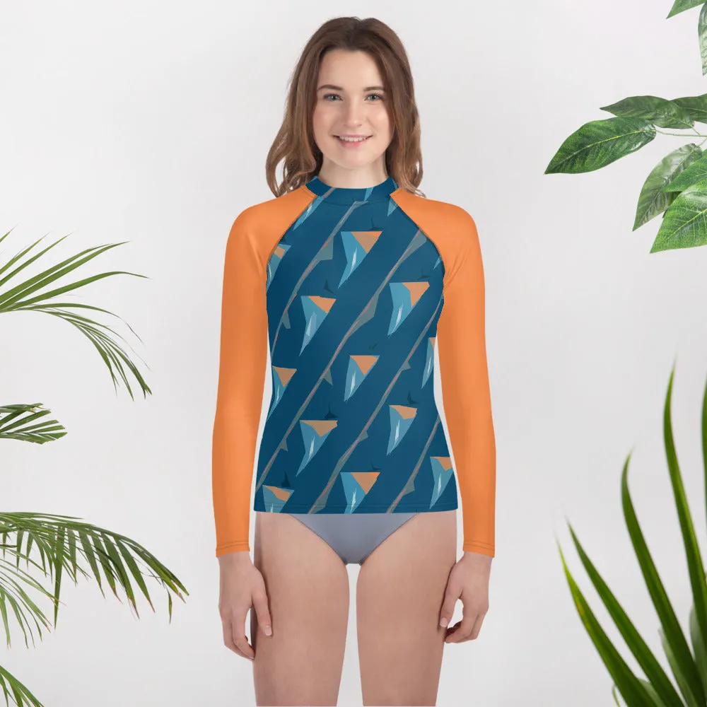 Bay Jetties Young Women's Long-Sleeve Rash Guard