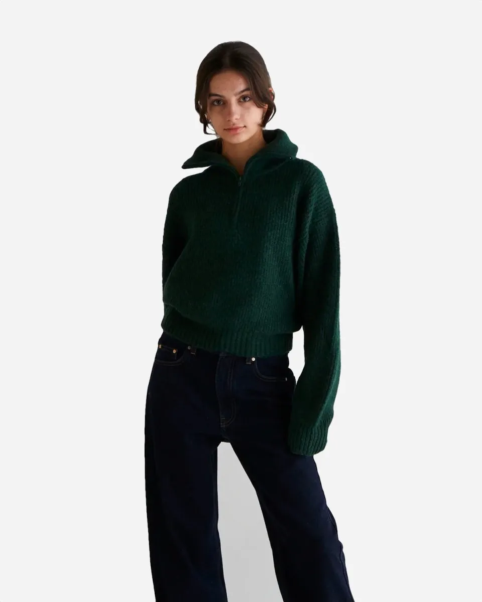 Berna Half Zip Knit - Green
