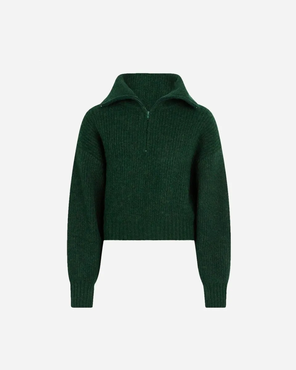 Berna Half Zip Knit - Green