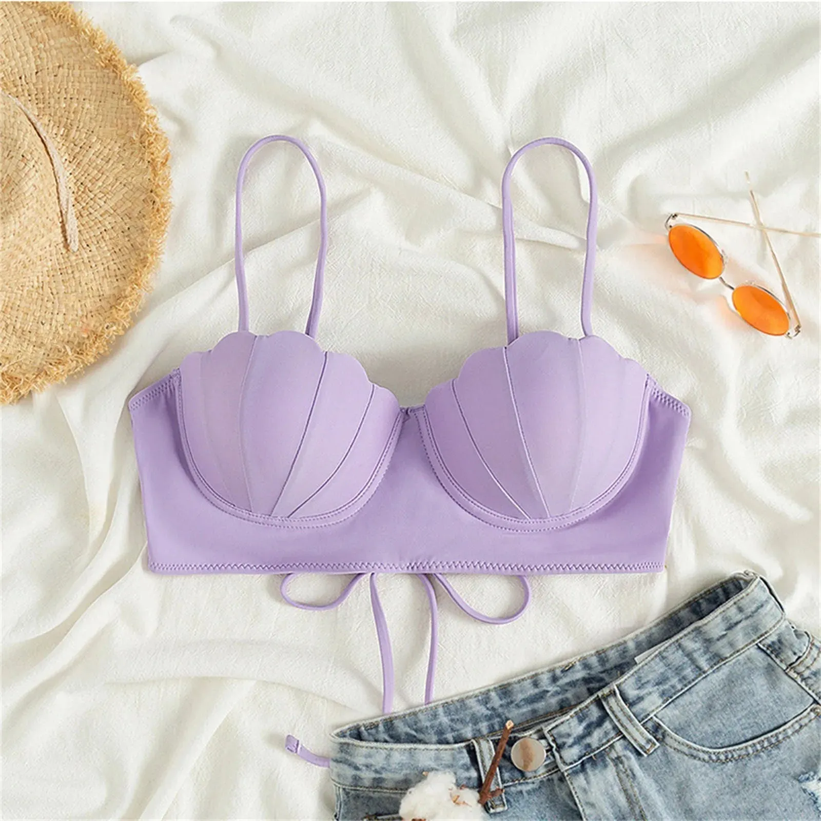 Bikini Women Strappy Seashell Bikini Top