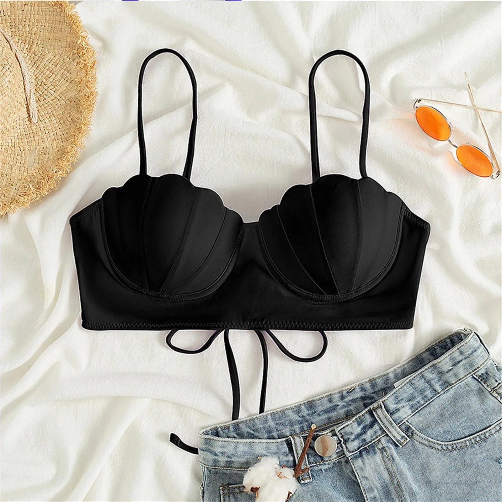 Bikini Women Strappy Seashell Bikini Top