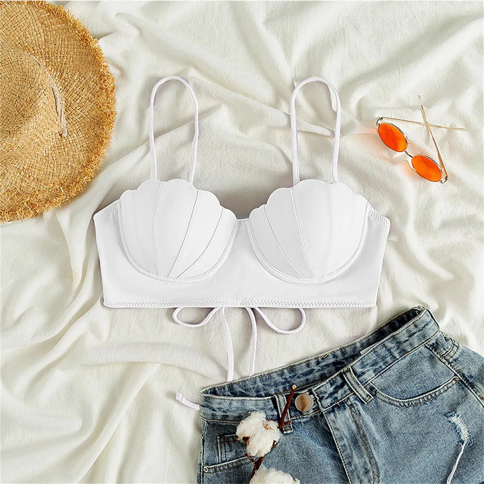 Bikini Women Strappy Seashell Bikini Top
