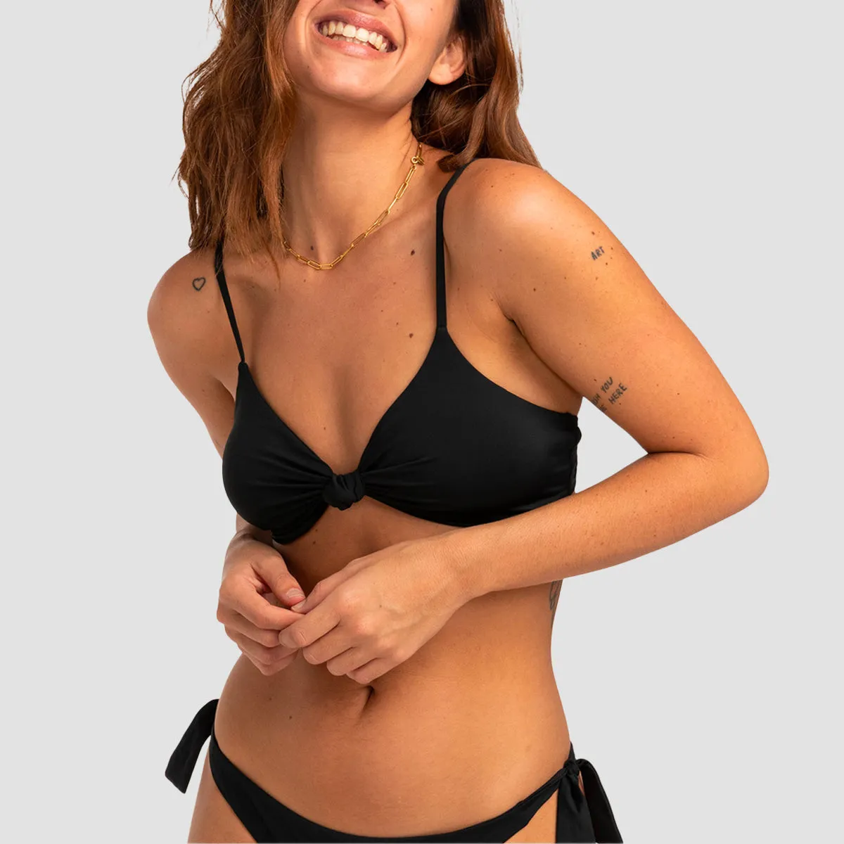 Billabong Sol Searcher Triangle Bikini Top Black Pebble - Womens