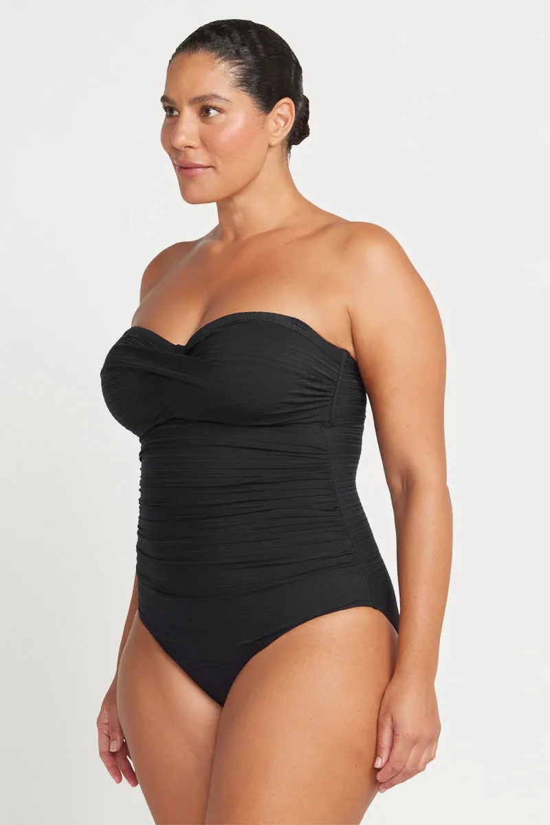 Black Aria Botticelli Bandeau D / DD Underwire One Piece Swimsuit