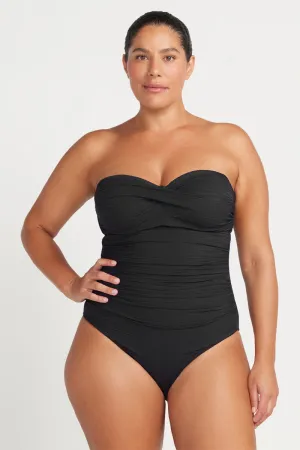 Black Aria Botticelli Bandeau D / DD Underwire One Piece Swimsuit