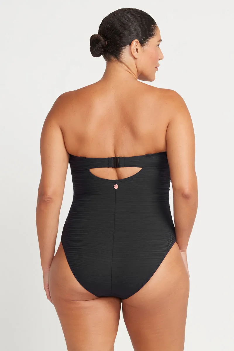 Black Aria Botticelli Bandeau D / DD Underwire One Piece Swimsuit