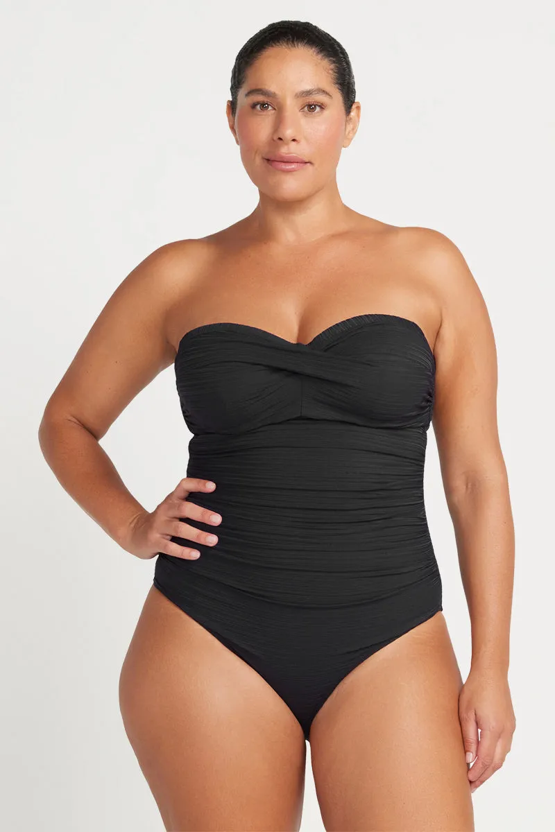 Black Aria Botticelli Bandeau D / DD Underwire One Piece Swimsuit