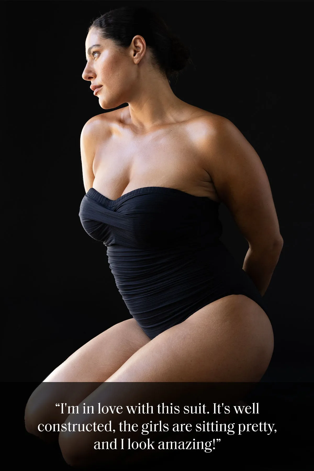 Black Aria Botticelli Bandeau D / DD Underwire One Piece Swimsuit