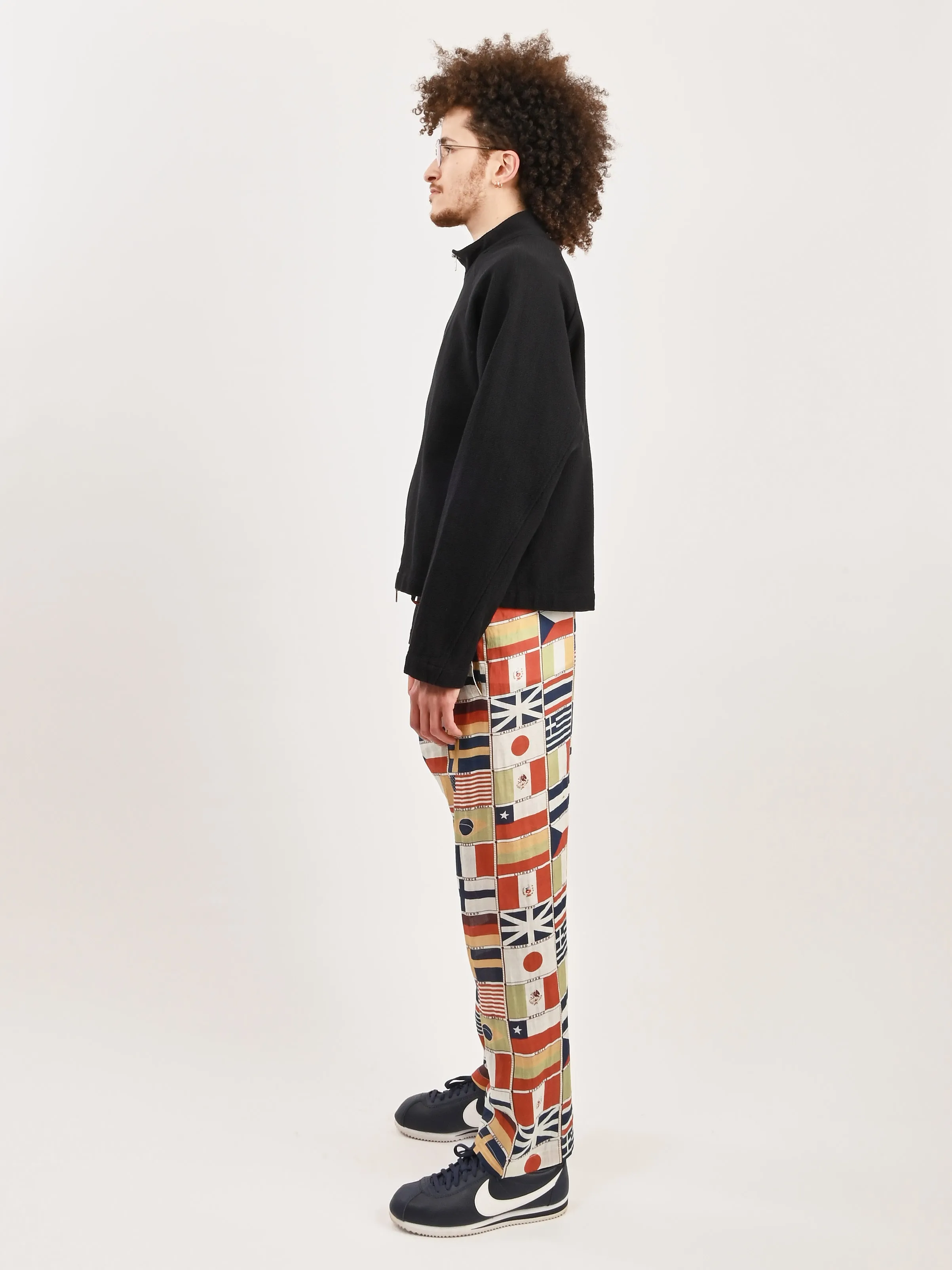Black Leisure Woven Zip Up