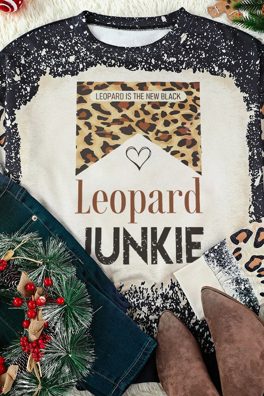 Black Leopard JUNKIE Crew Neck Sweatshirt