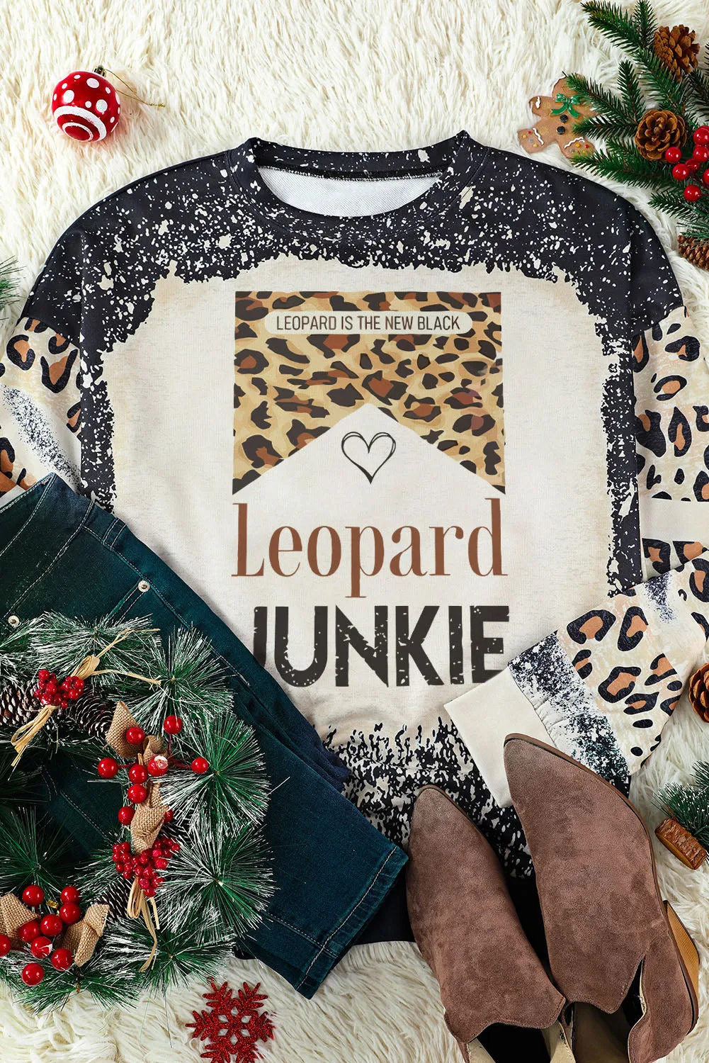 Black Leopard JUNKIE Crew Neck Sweatshirt