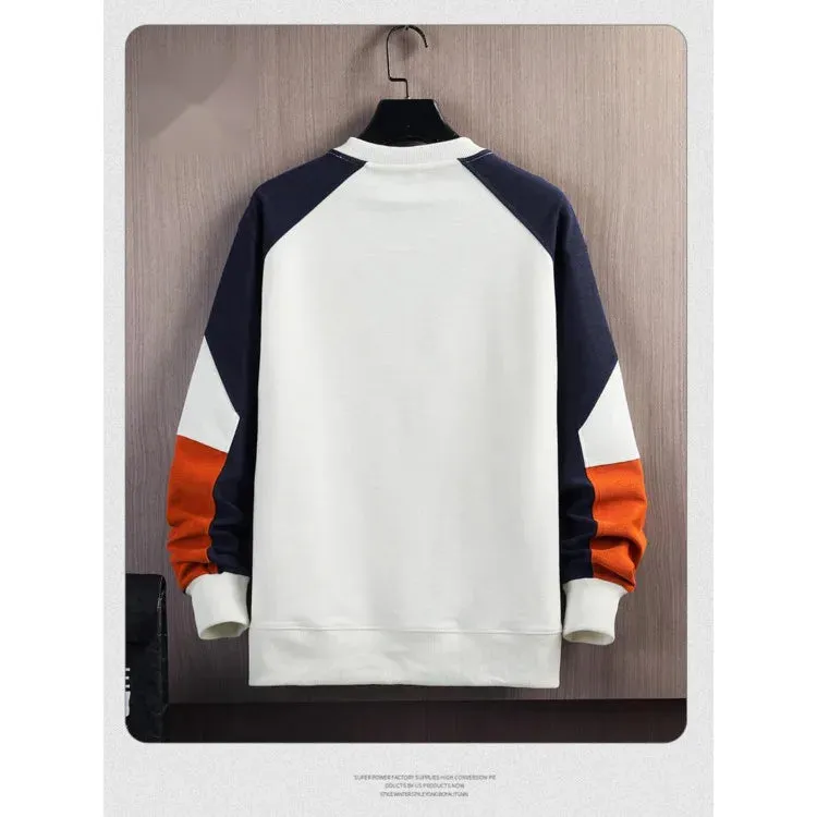 Black White Patchwork Sweatshirt Men's Hoodie