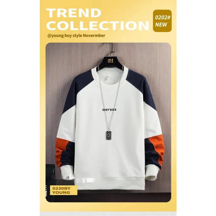 Black White Patchwork Sweatshirt Men's Hoodie