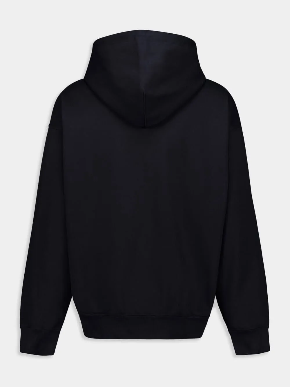 Black Zip-Up Hooded Sweatshirt
