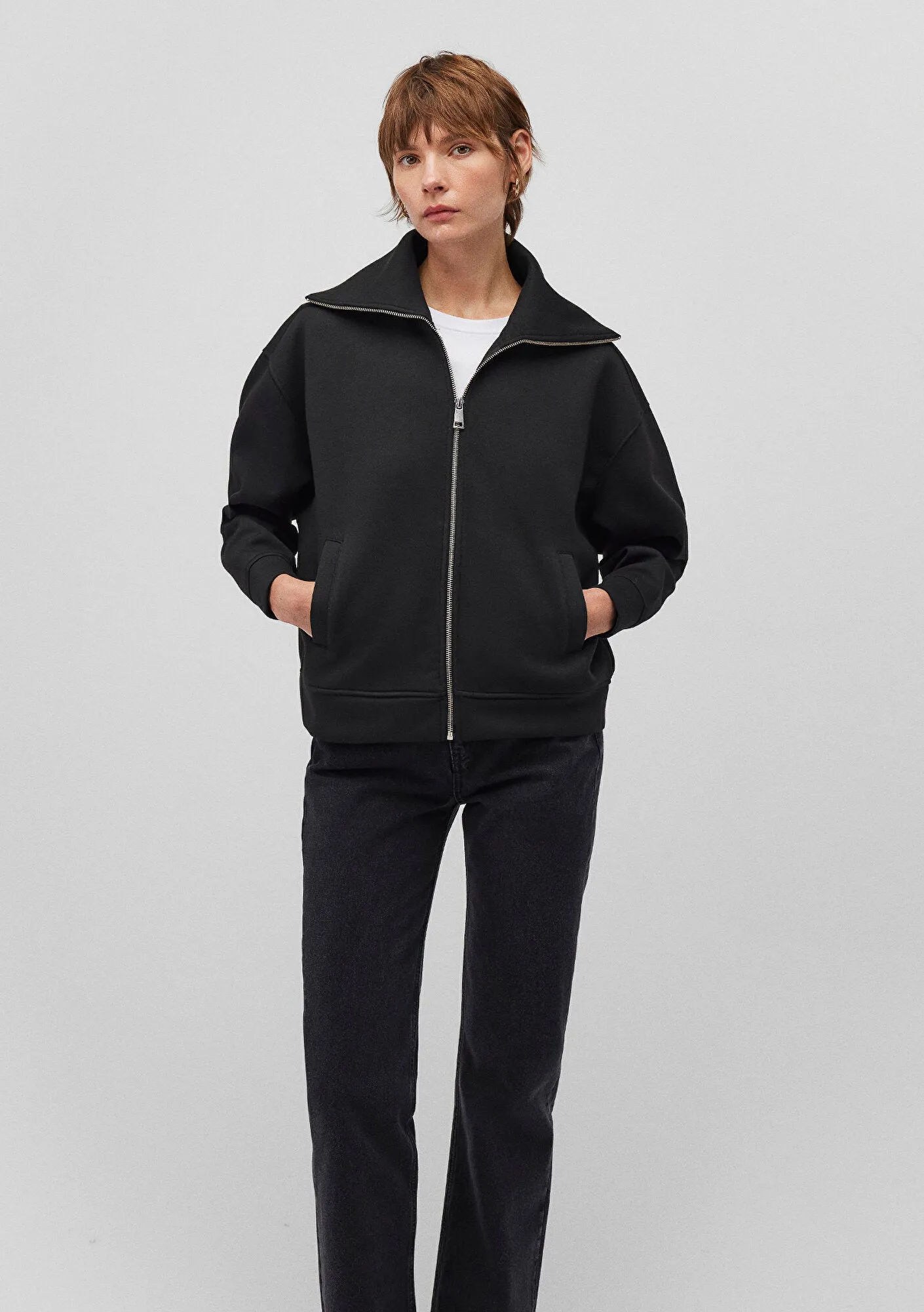 Black Zip Up Sweatshirt