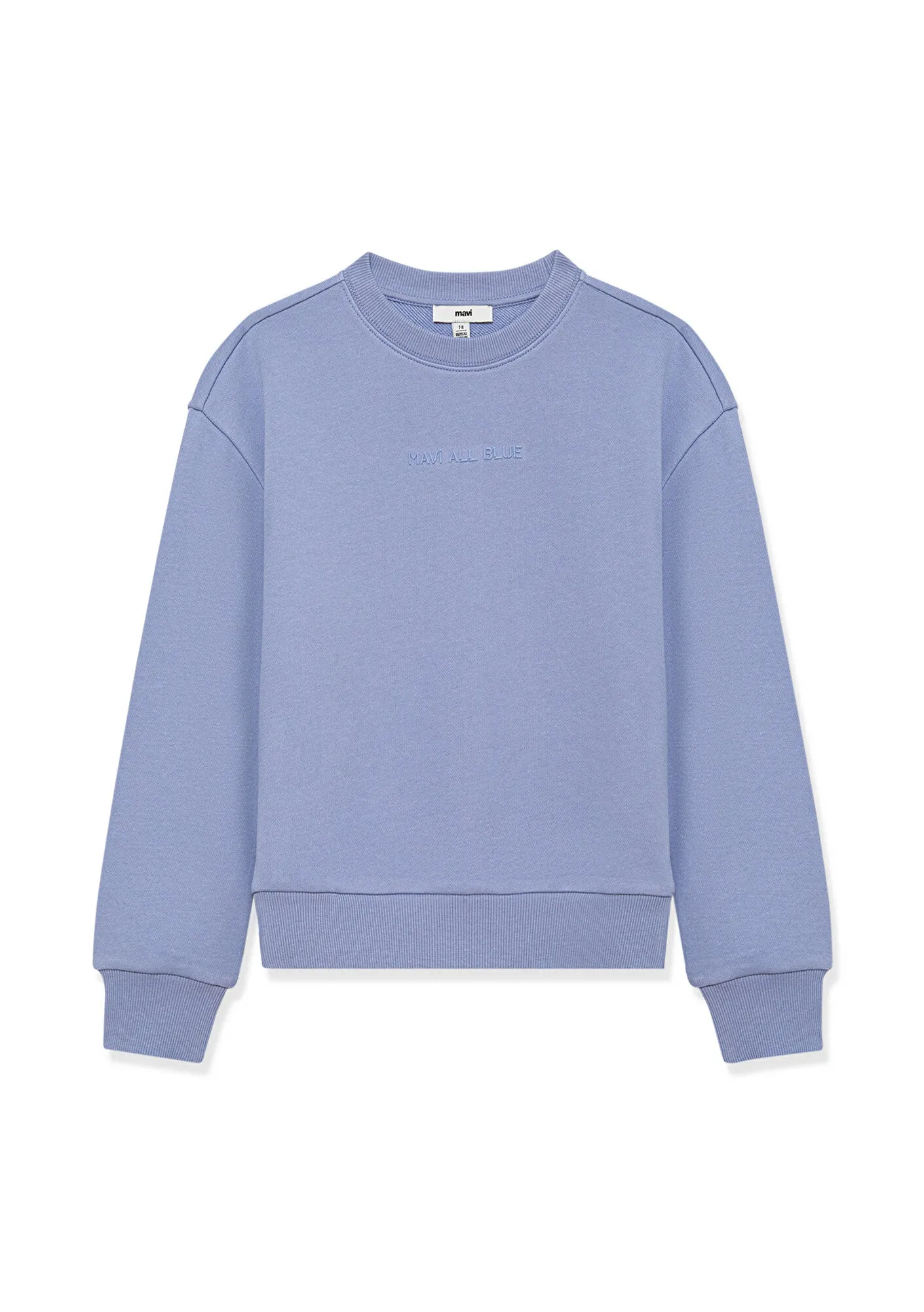 Blue Organic Cotton Crewneck Sweatshirt