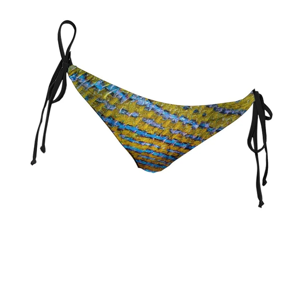 Blue Striped G Women's Swimsuit Bikini Bottoms Separates
