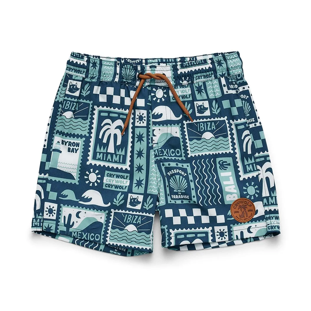 Board Short Blue Postcards